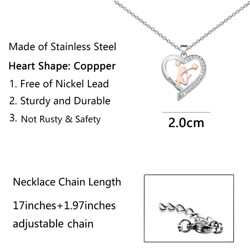 Cheerleader Necklace Cheerleading Girls Gift Cheer Necklaces Cheerleader Gift for Girls Cheer Gifts Cheerleading Coach Gifts (cheer color necklace) - Image 2