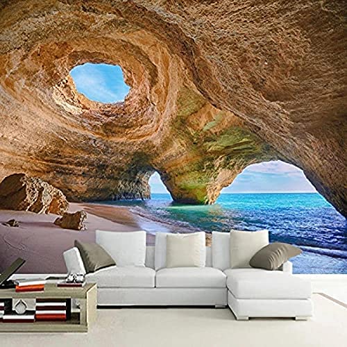 Personalisierte Wandfarbe Dekoration Dekoration Für Restaurant Clubs Seaside Cave Tapeten Wohnkultur Fototapete 3D Effekt Wohnzimmer Schlafzimmer Kinderzimmer-150Cm×105Cm