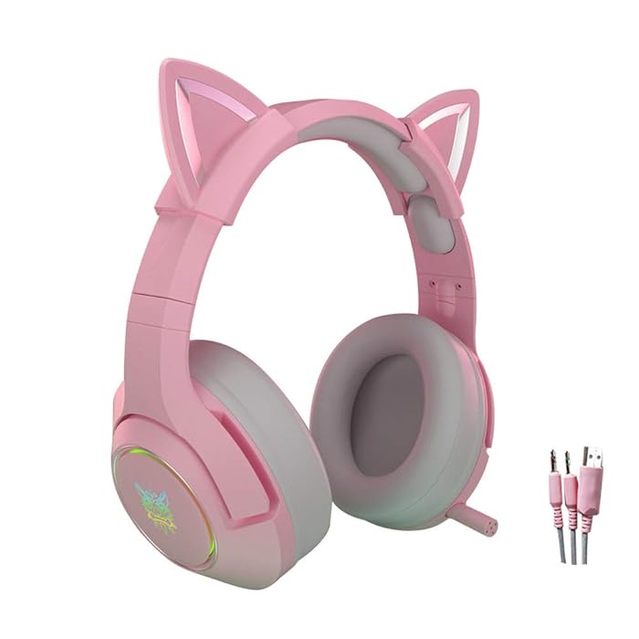 Buy YOPU Pink Gaming Headset with Detachable Cat Ear Headset with