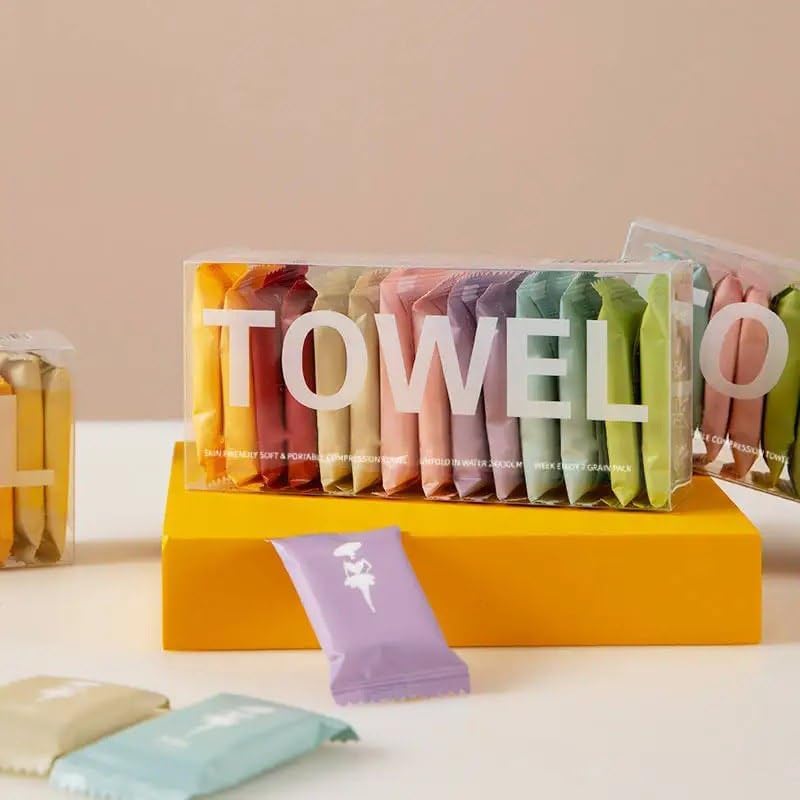 Compressed Towel Tablets (Pack of 28) | Disposable Magic Mini Towels | Portable Coin Tissue Towels for Travel Camping Hiking Office Home Outdoor Use-image-48