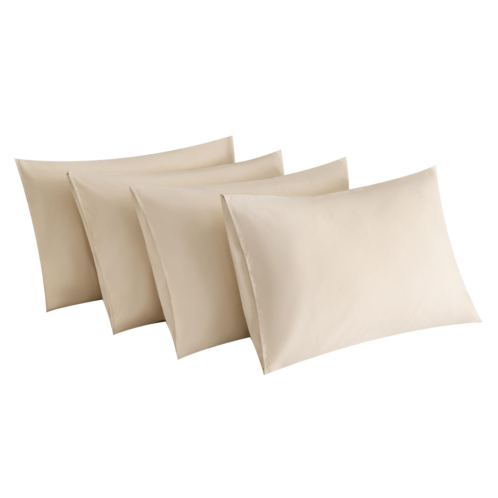 Photo 1 of MINIPANDA Beige Pillow Cases Set of 4 Queen Size, Envelope Design