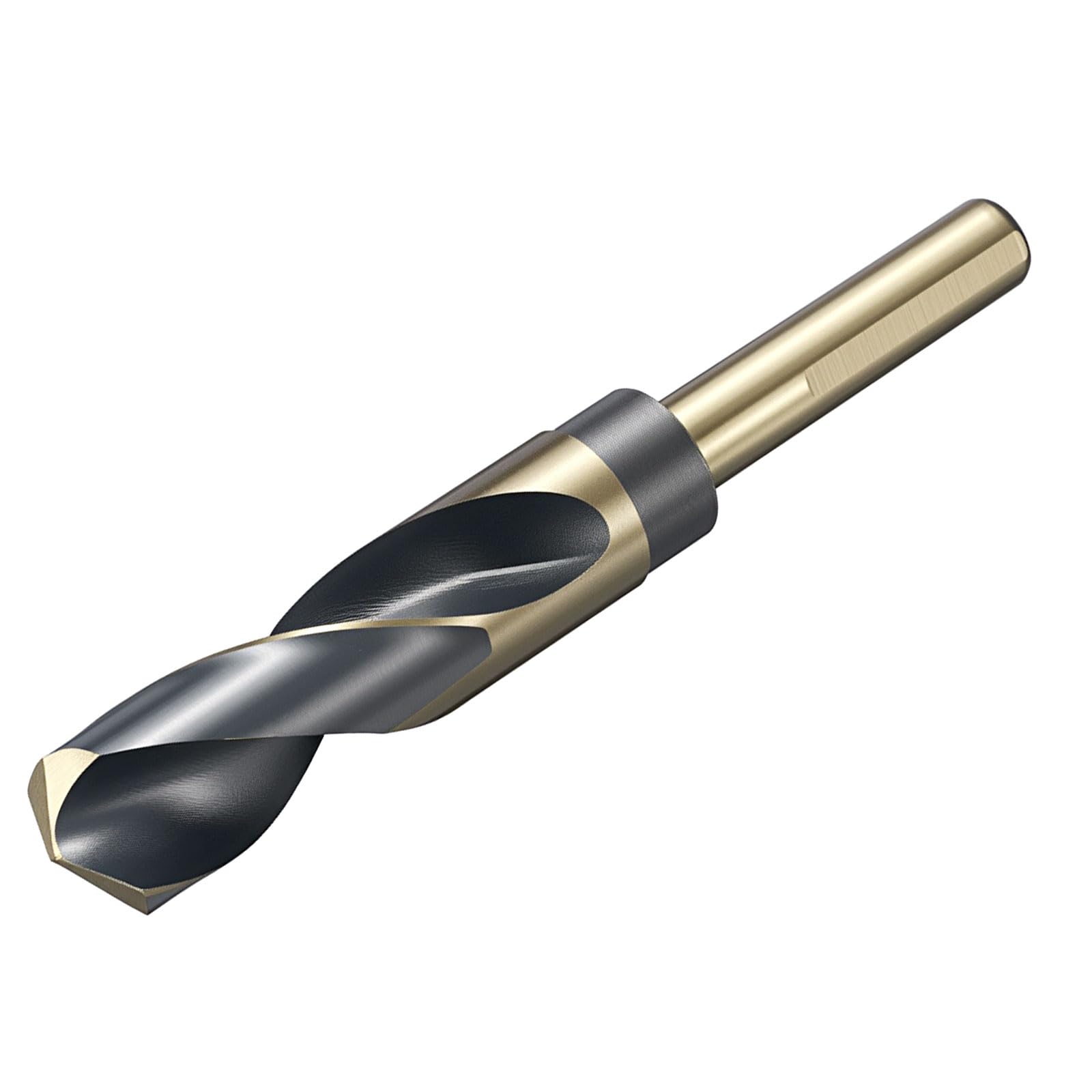 uxcell Foret de 55/64" 1/2" à tige plate réduite 4241 forets en acier rapide finition noire et dorée Foret 118° pour usinage léger acrylique, plastique, bois, métal souple