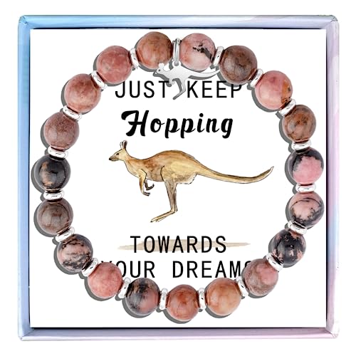 Fullrainbow Kangaroo bracelet for Women Kangaroo Gifts for Kangaroo Lover Stainless steel Kangaroo Pendant Bracelet Kangaroo Spirit Animal Gifts for Women