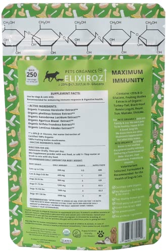 Image of Mushroom Complex for Dogs & Cats - 25%+ Beta Glucans - Fruiting Body Extract Blend (Turkey Tail, Reishi, Maitake, Shiitake) - Immune & Gut Support - No Mycelium, No Fillers - 250 Servings