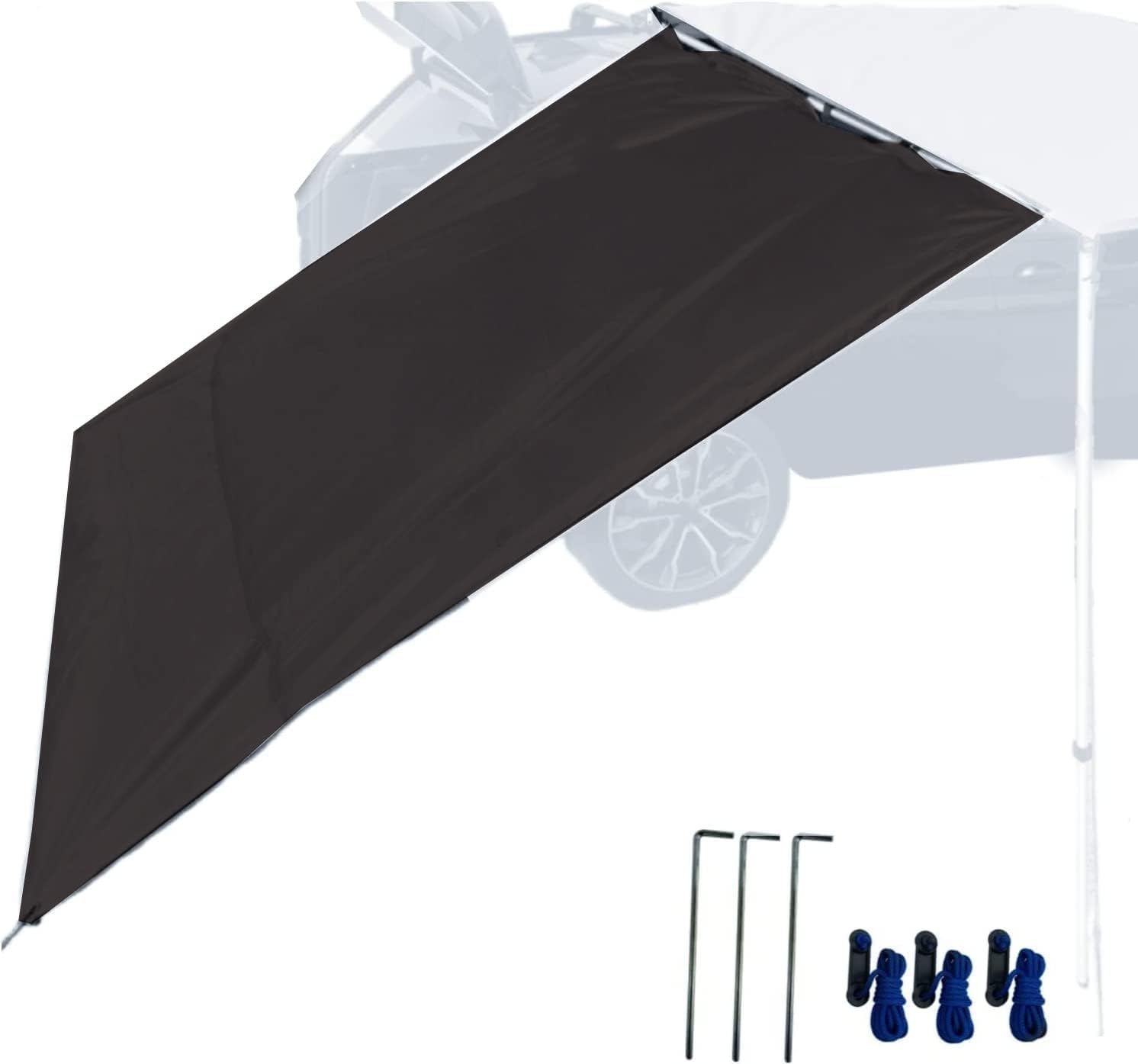 DANCHEL OUTDOOR Car Awning Extension Windbreak for Rain&Privacy, Side Wall for Roof Rack Truck Awning Waterproof Tarp Lateral Panel Overlanding Gear(Brown, 6.5ftx8.2ft)