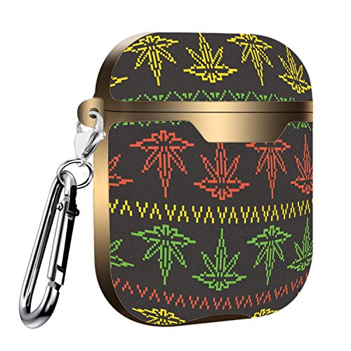 Slim Form Fitted Printing Pattern Cover Case with Carabiner Compatible with Airpods 1