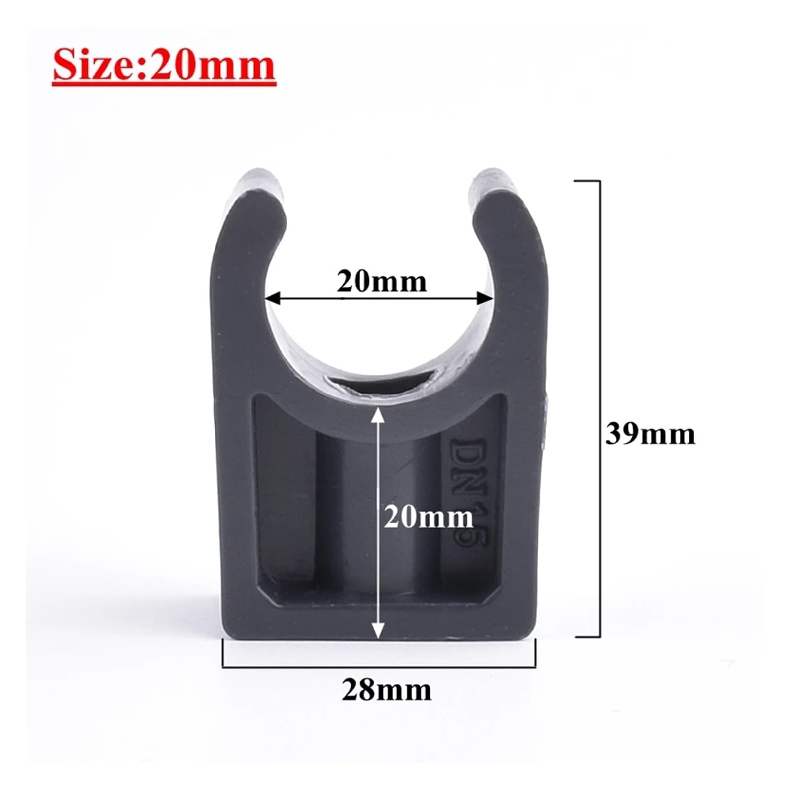 Plastikowe klipsy do węży 1/5/20 szt. Plastikowy zacisk w kształcie litery U UPVC do rur wodnych w akwarium(Dark Color 20mm,20Pcs)