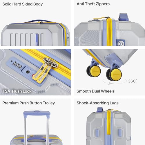 Image of uppercase Hexa Small Solid Trolley Bag with TSA Lock, Durable for Travel, RCS Certified for Sustainability, Anti-Theft Zippers and Double Wheels, Suitcase for Men & Women