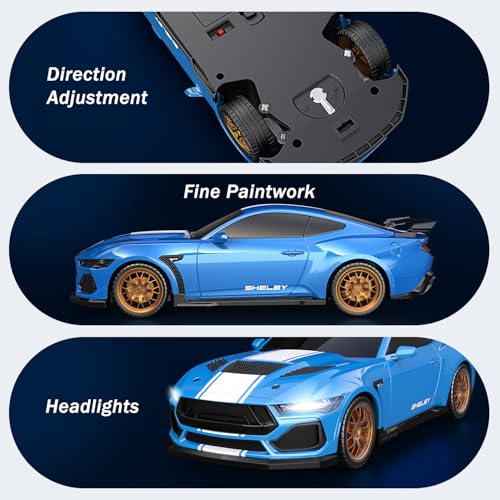 Image of AEROQUEST 1:16 Ford Remote Control Car for Kid ( Shelby Super Snake-Blue)
