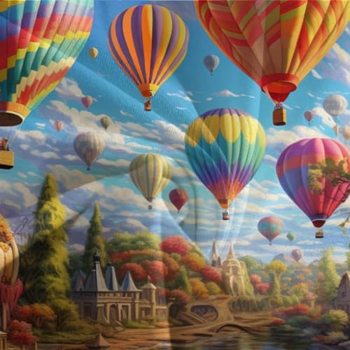 Housse de couette montgolfière 3D King 220x240cm avec 2 taies d'oreiller - 8