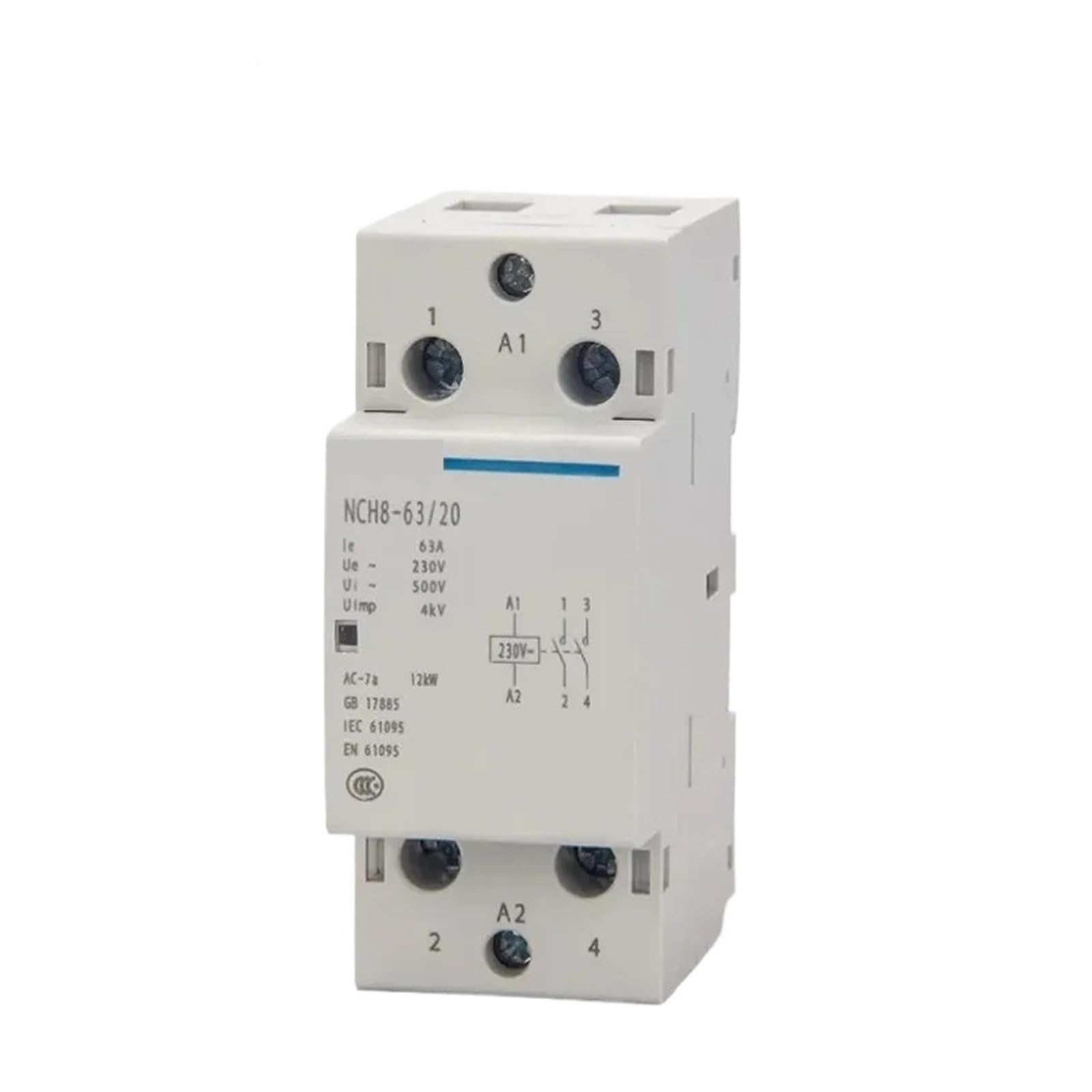 NCH8-63/20 Contactor Modular de CA for el hogar 220V 230V 20A 25A 40A 63A 1NO 1NC 2NO 2NC 4NO NCH8-20 25 40(NCH8-63A,4NO)