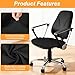 Stretch Jacquard Office Chair Seat Cover, Black Polyester Desk Chair Cover, Removable Washable Computer Chairs Covers, Waterproof Cushion Covers (35-53CM)