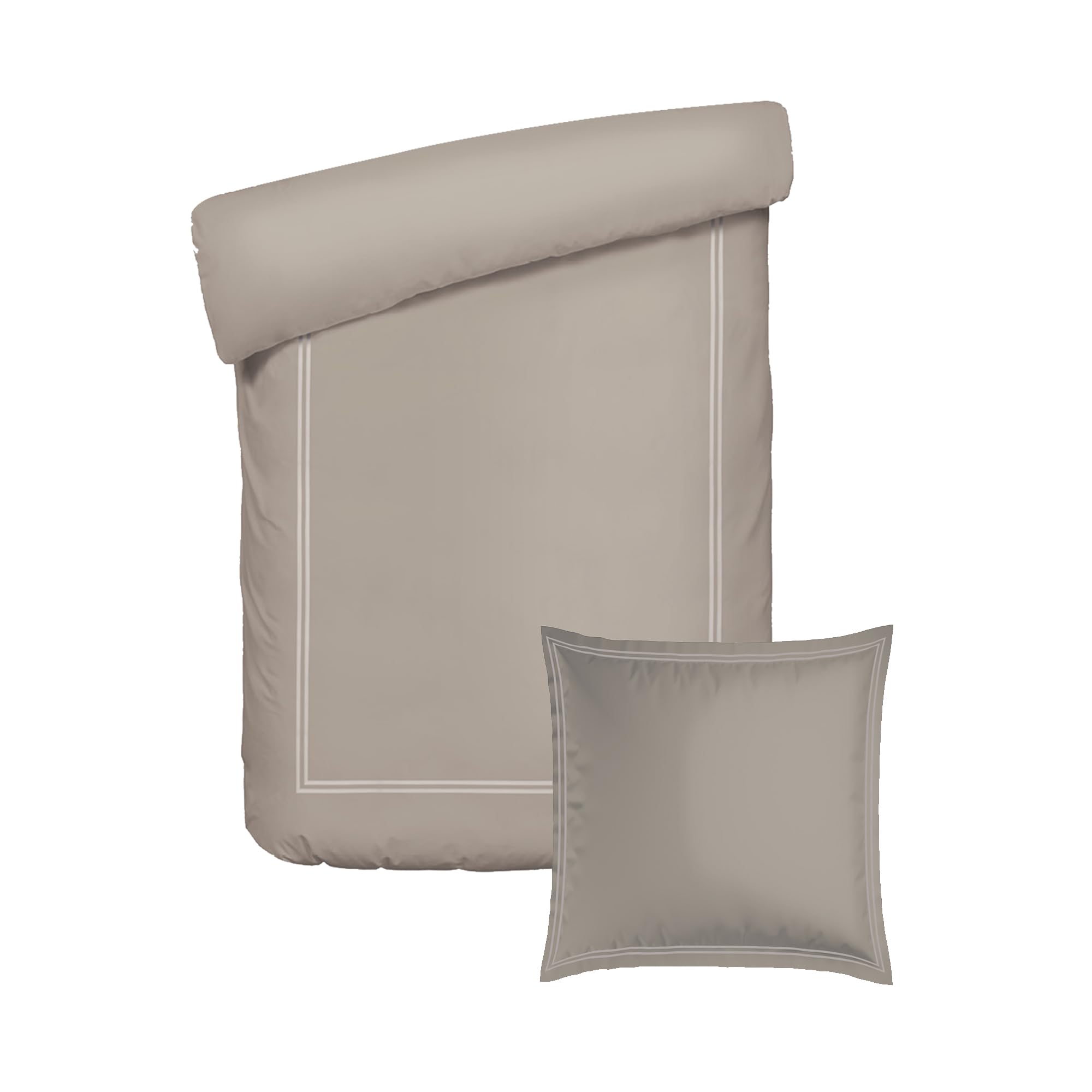 Housse de couette 135x200 satin de coton beige taupe pour transformer votre chambre en oasis