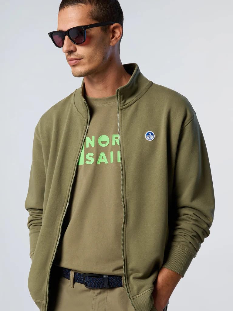 NORTH SAILS Bluza z długim rękawem Basic z pełnym zamkiem błyskawicznym Deep Green 691232-0421