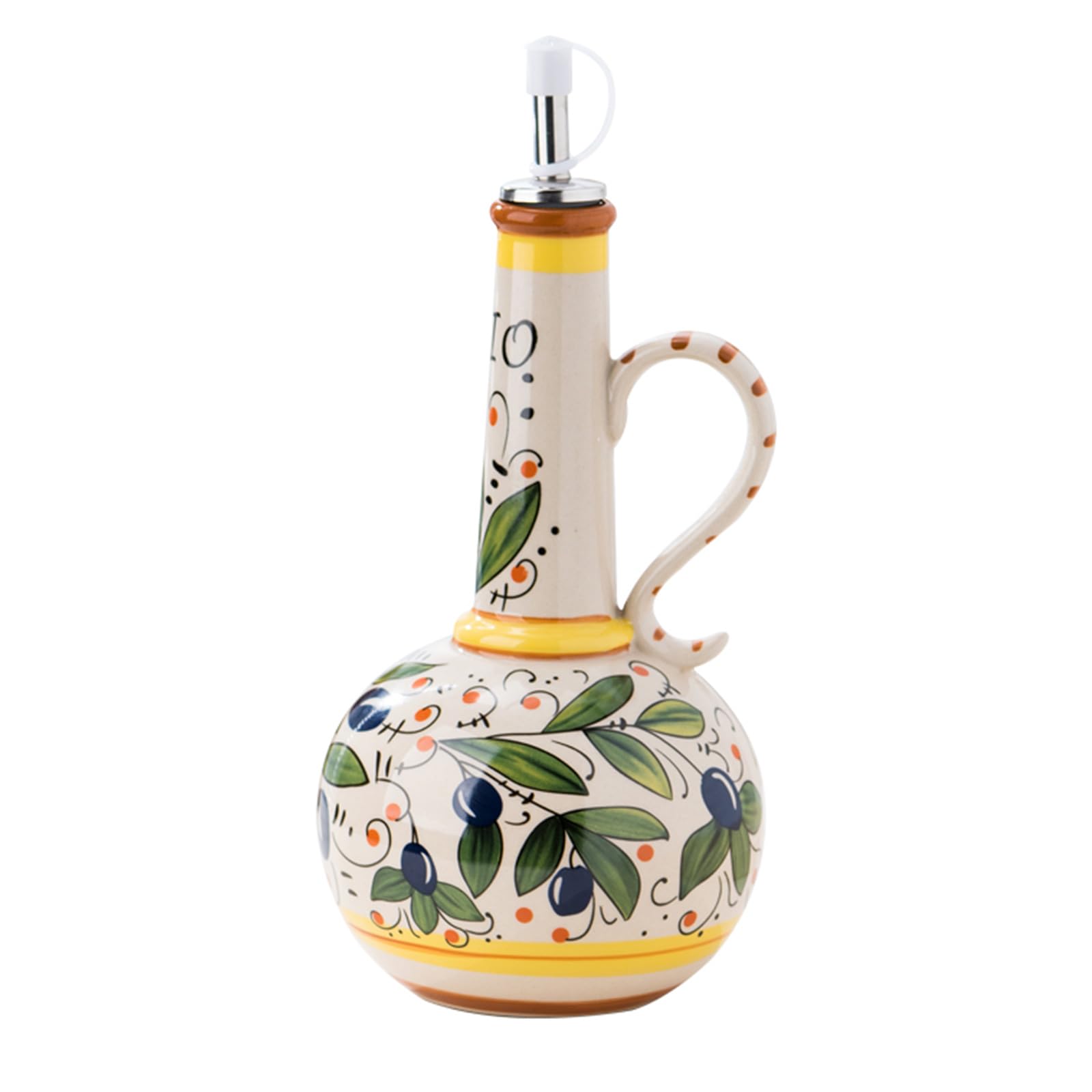 Shurhome Artistic Kitchen Storage Container Ceramic Condiments Jar with Secure Seal Cap Sturdy Dispenser Sealed Bottle