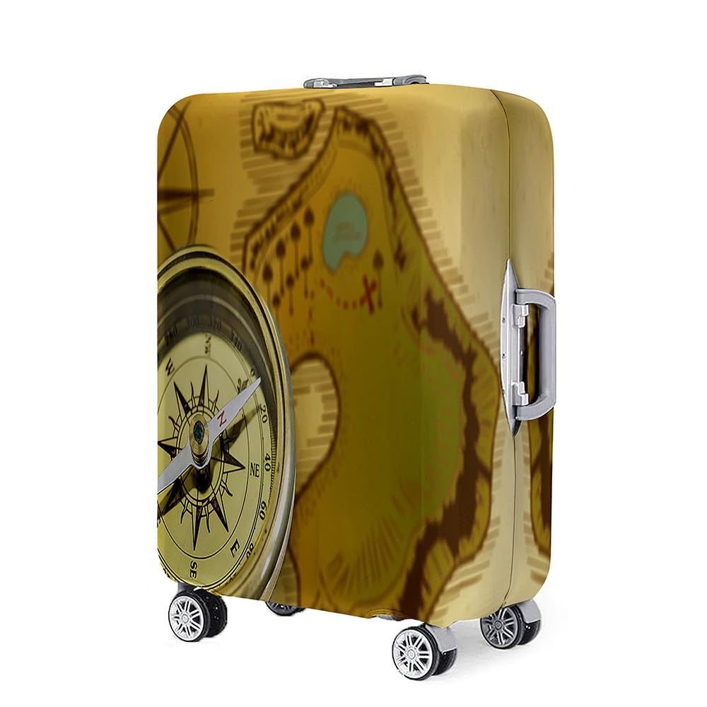 Mateju Housse Valise Impression Du Monde 3D Housse De Valise Élastique Housse Protection Valise Lavable Housse De Protection Pour Bagages Luggage Cover En Spandex (Boussole,S