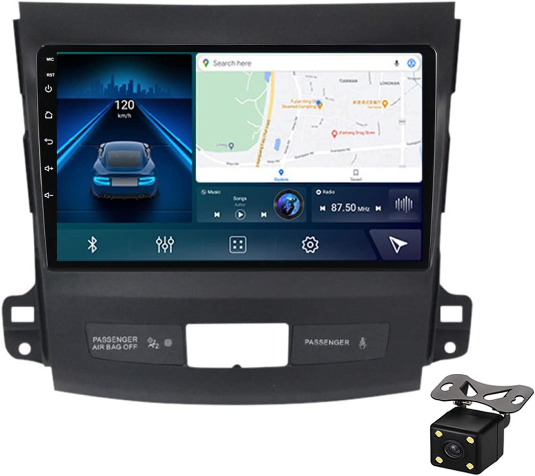 9 Inch Android 11 Car Stereo for Mitsubishi Outlander 2 CW0W 2005-2013 Car Radio Multimedia Navigation Player Built-in Carplay Android Auto DSP with Backup Camera/SWC/4G/GPS/USB