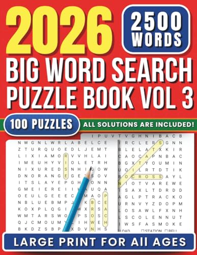 2026 Big Word Search Puzzle Book Vol 3: 100 Large Print Puzzles | Variety of Themes | Relaxing Fun for All Ages | All Solutions Included (2026 Big Word Search Puzzle Book Collection) image 2
