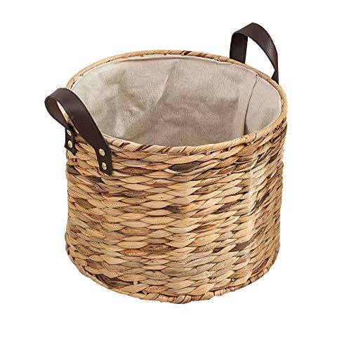 TRPYA Cesta para la colada, cesta portátil para ropa o juguete, fácil de organizar, tejido a mano, 3 tamaños de cesta de lavandería opcional (tamaño: M)