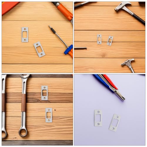 Placa de golpe para puerta de acero inoxidable con guía precisa para pestillo 8