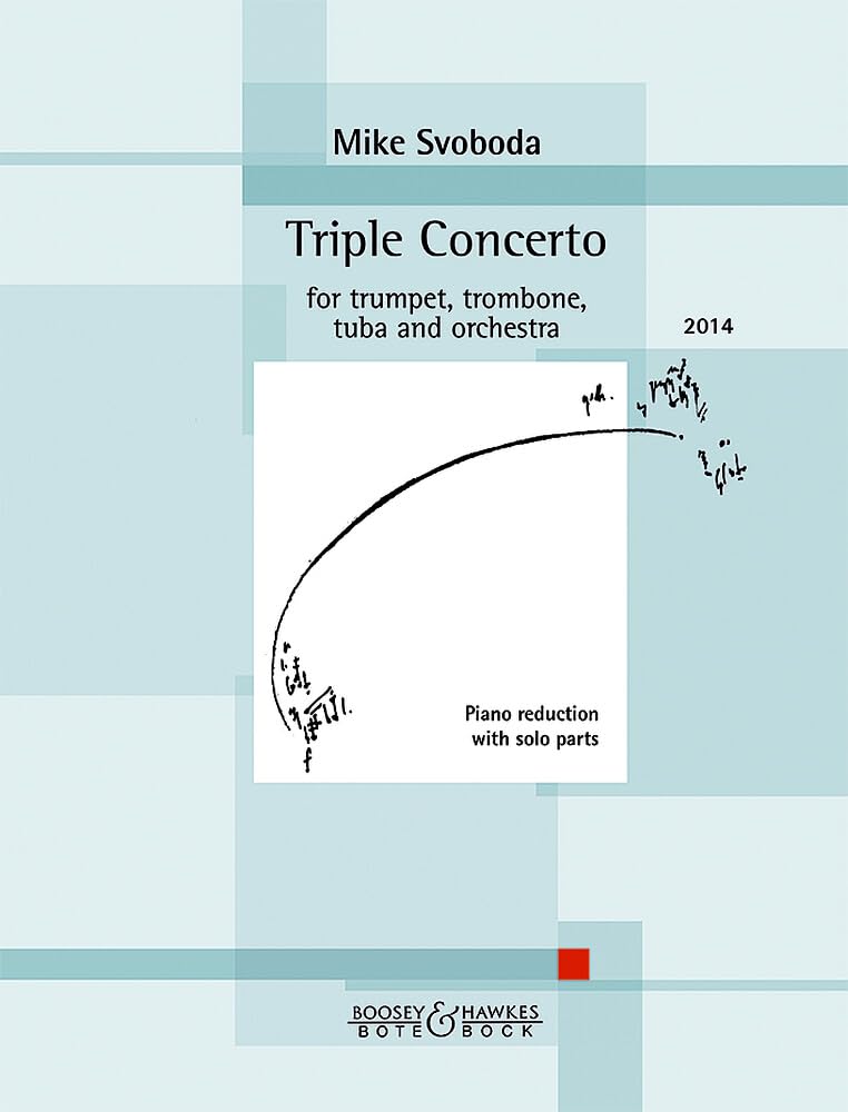 Triple Concerto: Trompete, Posaune, Tuba und Orchester. Klavierauszug mit Solostimmen.