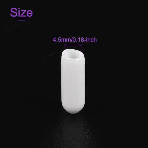 Miniatura 4 de DMiotech Paquete de 100 protectores de rosca de tornillo blancos de 316 pulgadas de diámetro interior, tapas de goma para tornillos para tuberías de