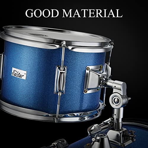 Eastar Kids Drum Set 16 Inch 3-Piece, Junior Drum Set Kit With Throne, Cymbal, Pedal & Drumsticks,Metallic Blue (Eds-280Bu) #TOP1