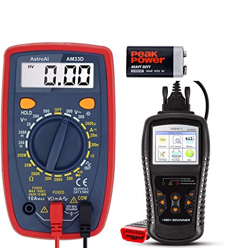 Astroai Digital Multimeter With Ohm Volt Amp And Multi-Functional Obd2 Scanner- Bundle #TOP22