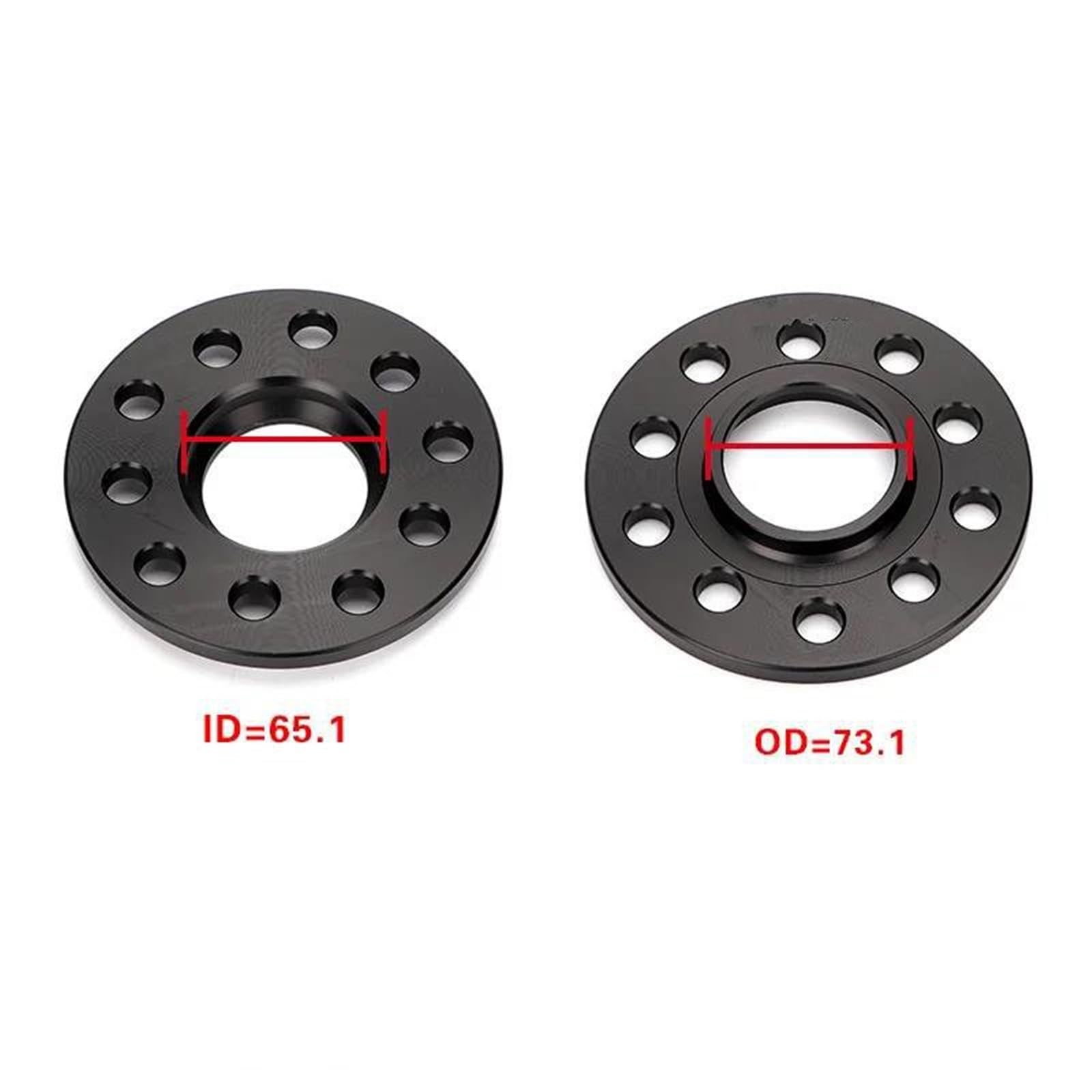 Durabilidad Duradera 2 Uds 3/5/8/10/12mm Adaptadores Espaciadores De Rueda De Coche PCD 5x108/5x110 CB ID = 65,1mm A OD = 73,1mm para Peugeot(65.1to73.1 5mm)