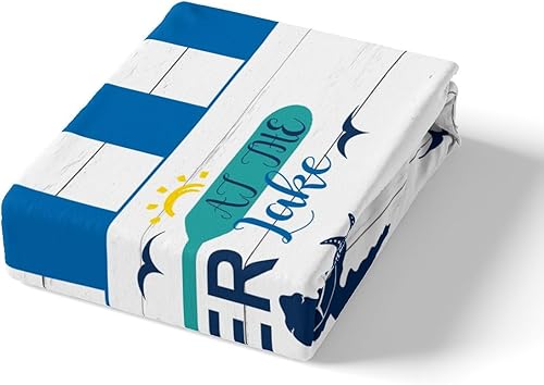 Miniatura 5 de Erosebridal Juego de funda de edredón de tortuga marina para niños, adolescentes y adultos, juego de ropa de cama de remo de casa del lago, tamaño