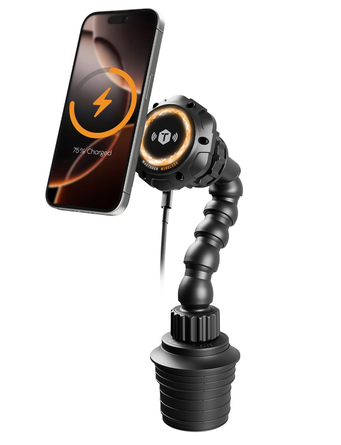 ToughTested Supporto magnetico per telefono Supporto per tazza di ricarica wireless Supporto per tazza da auto Supporto per telefono compatibile con iPhone 17 16 15 14 13 12 Pro Max Plus Air