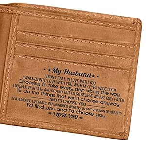 DOPTIKA Engraved Bifold Wallet – And I’d Find You, I’d Choose You – Engraved Men Wallet Personalized Leather Wallet for…