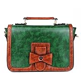 Banned Damen Vintage Satchel Schultertasche - Kleine Retro Umhängetasche aus Kunstleder Leather Scandal Grün