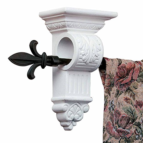 Curtain Holder Brackets In White Rod Hanger Victorian Decorative Style Durable Urethane Bracket For Wall Curtains Renovators Supply #TOP3