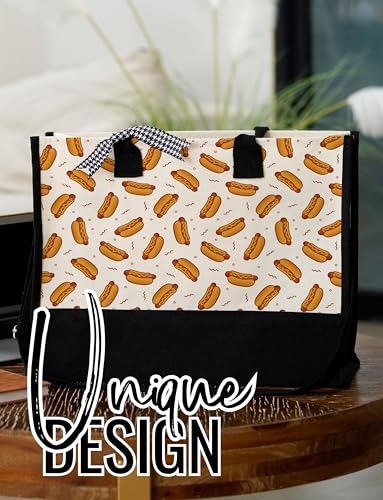 Bolso Tote de Lona con Cierre Superior y Correa miniatura 3