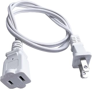 3 Foot Extension Cord 2 Prong, Short Power Extension Cord, 18AWG Male Female Extension Cord Small Extension Cable for Indoor, White