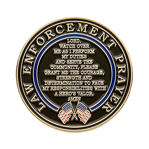 St. Michael Patron Saint of Law Enforcement Challenge Coin with Hero's Valor Prayer 1-Pack (Single Coin) - Thumbnail 3