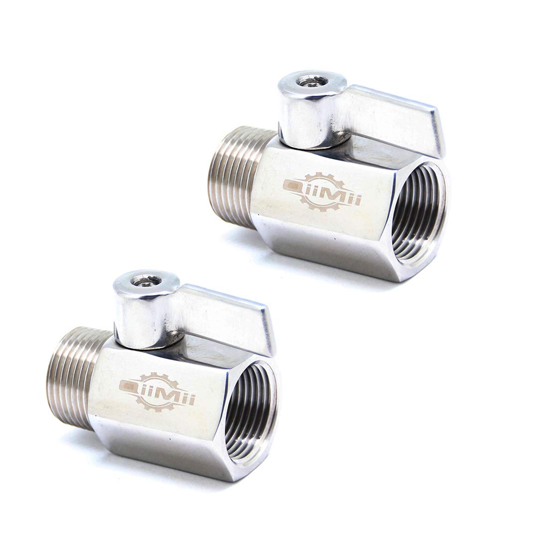 Mini válvula de bola de acero inoxidable 304 de 3/4 pulgadas NPT hembra x rosca macho SS304, 2 unidades