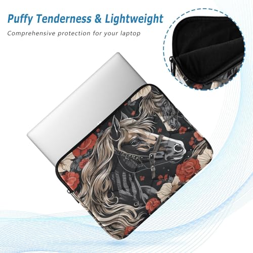 Funda para portátil 13-14 pulgadas con flores, impermeable y resistente miniatura 5