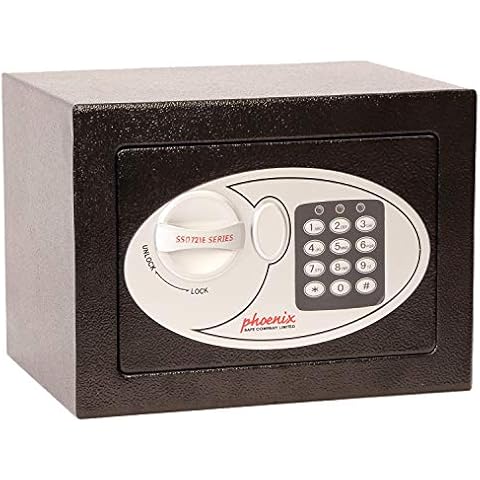 Phoenix Safe Compact Home Office SS0721E Security Safe with Electronic Lock, Steel, Black Cover
