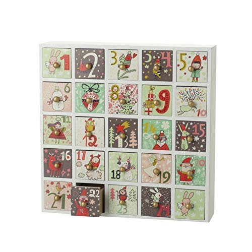 Wiederverwendbar Kinder Holz Weihnachten Adventskalender mit Schubladen Einzigartige Ausgefallenes