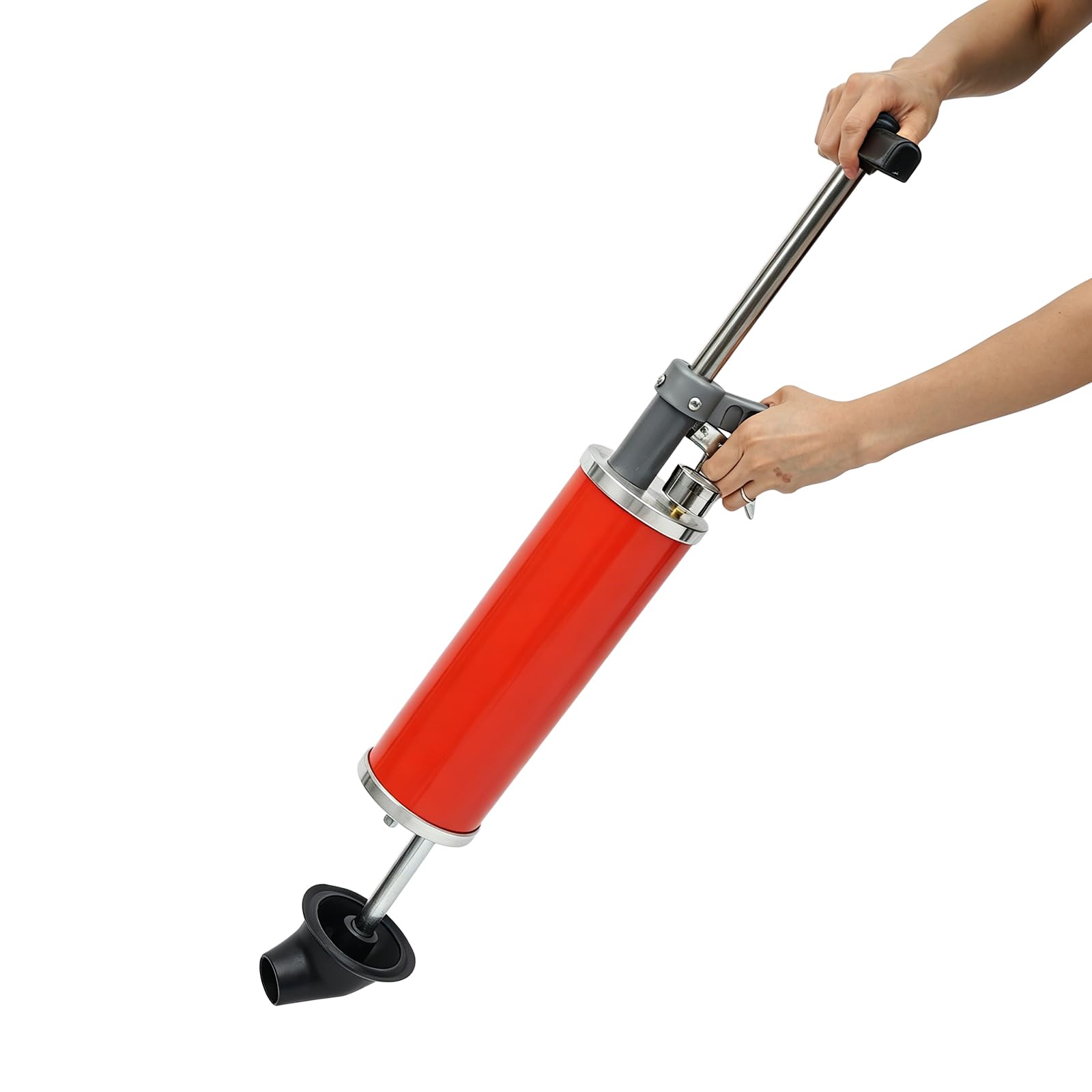 Limpiador de tuberías neumático con aire comprimido, desatascador manual de alta presión 0,7 MPa con 2 boquillas, apisonador de presión de aire para inodoro y lavabo