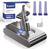 Upgraded 8000mAh Designed for Dyson V8 Battery Replacement, 21.6V V8 Animal Battery Replacement Compatible for Dyson SV10 V8 Absolute Motorhead Fluffy Carbon Fiber Cordless Vacuum Cleaner (Grey)