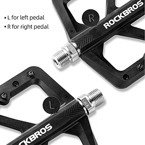Rockbros Mountain Bike Pedals Mtb Pedals Lightweight Nylon Composite Bicycle Flat Pedals 9/16" Du Bearing Bike Platform Pedals For Bmx Mtb Mountain Road Bike #TOP5