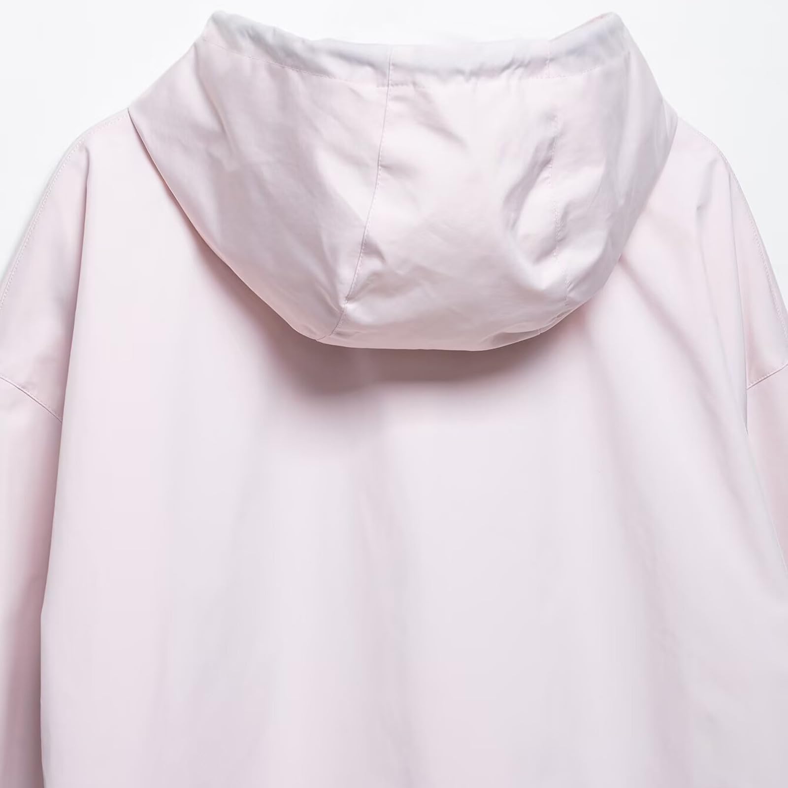 Générique Veste Imperméable Femme À Capuche Veste Mi-Saison avec Fermeture À Glissière Manteaux et Blouson De Randonnée Coupe-Vent Anti-Pluie Léger Couleur Unie Manteau d'alpinisme en Plein