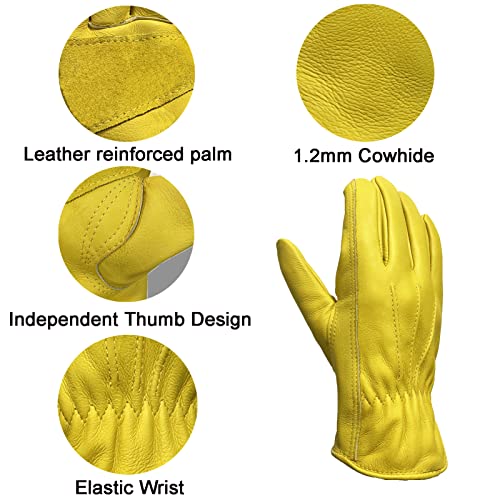 Aouchi Leather Gardening Work Gloves 1 Pairs (M) #TOP1