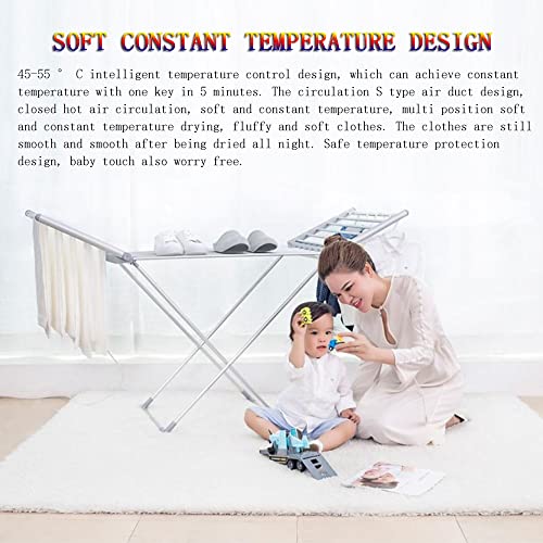 Heated Clothes Drying Rack,Towel Warmer Machine with 20 Heated Bars, 50Hz/230W Foldable Airer Stable Dryer for Home, Free-Standing Heating Garment Dryer Towel Rail Space Saving for Home Indoor/Outdoo - Image 5