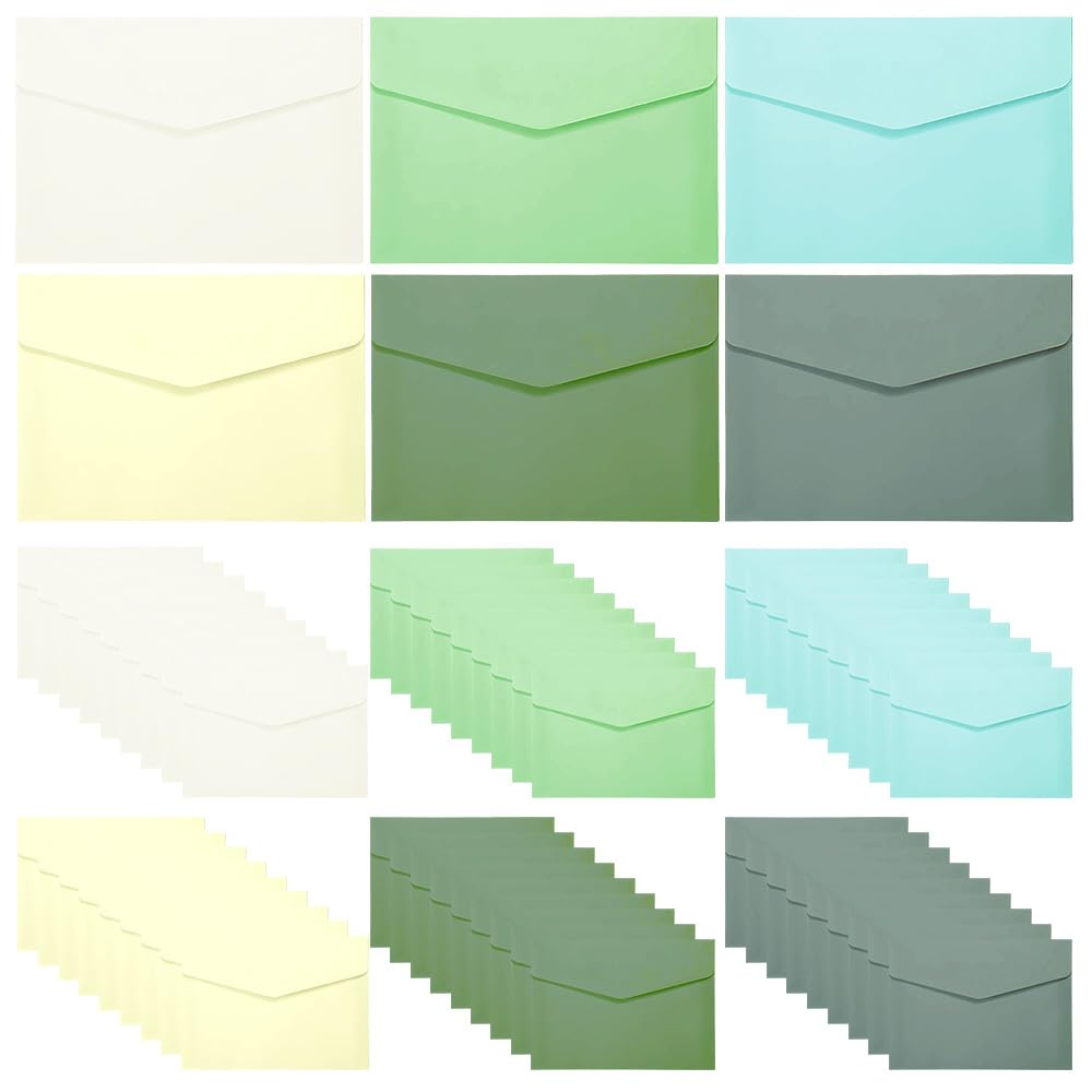 ZSUIQIN 60 Pcs Mini Envelopes, 13.5 x 9.8 cm, Small Envelopes, Colour for Small Gift Cards, Tags, Birthday Wishes, Notes, Business Cards, Greeting Cards(Card and Glue not Included)