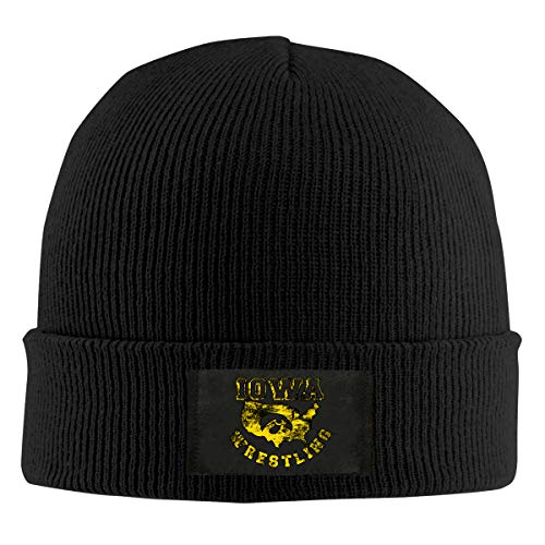 merahans Iowa USA Wrestling Unisex Beanie Cap Cute Skull Cap Winter Cap Black