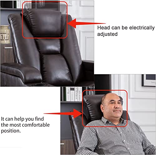 Phoenix Home Power Chair For Living Room Theater Recliner, Brown #TOP5